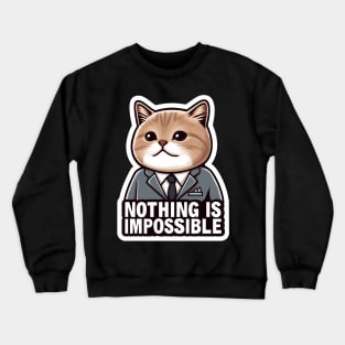 Nothing Is Impossible Cat Crewneck Sweatshirt